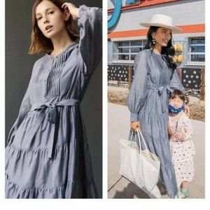 Anthropologie AGOSTA TIERED MAXI DRESS size M new